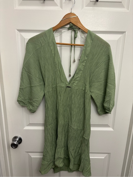 Amiani Tops - Amiani Sage Green ResortWear V-Neck/V-Back Women’s Mini Dress/Swimsuit Coverup
